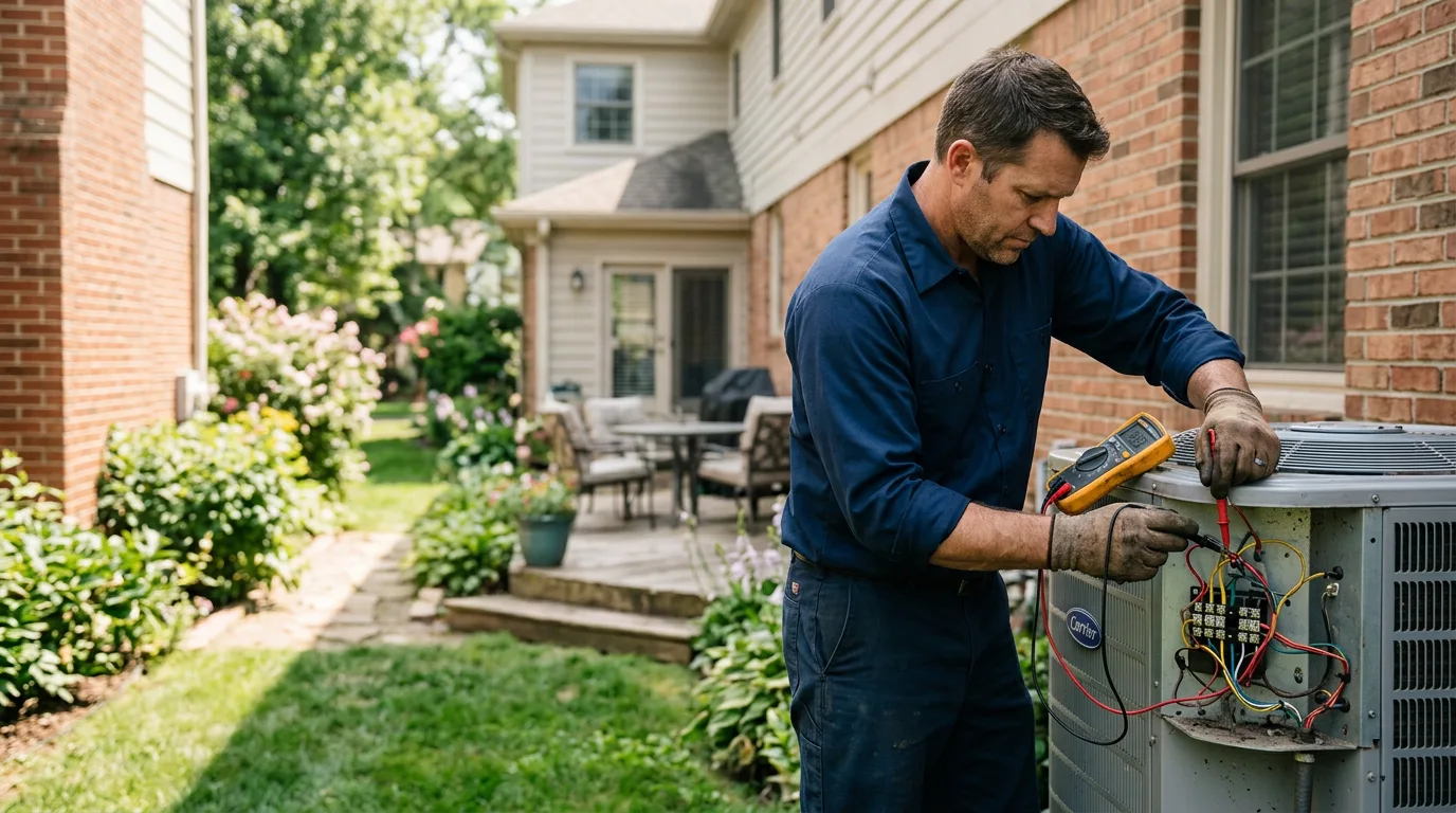 HVAC technician working near Stow, MA